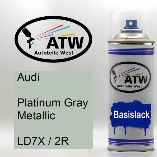 Audi, Platinum Gray Metallic, LD7X / 2R: 400ml Sprühdose, von ATW Autoteile West.